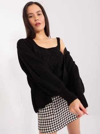Compleu Dama Maneca lunga, Guler inalt, BADU, Negru Eleganta Office
