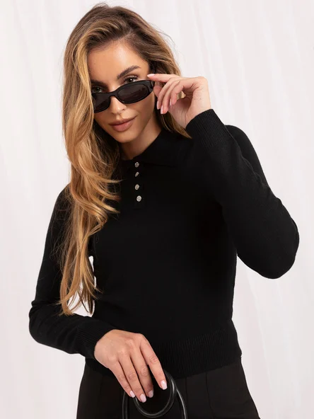 Pulover Dama Maneca lunga, Elegant, ITALY MODA, Negru Eleganta Office