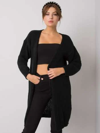 Cardigan Dama Maneca lunga, Decolteu alt tip de decolteu, Och Bella, Negru Eleganta Office