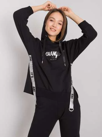 Compleu Dama Maneca 3/4, Imprimat, RELEVANCE, Negru