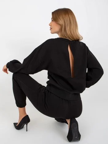 Compleu Dama Maneca lunga, Mansete elastice, ex moda, Negru Casual