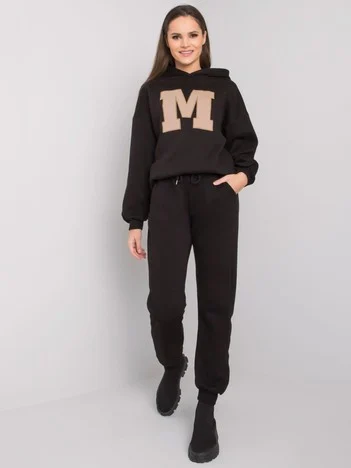 Compleu Dama Maneca lunga, Decolteu cu gluga, ex moda, Negru