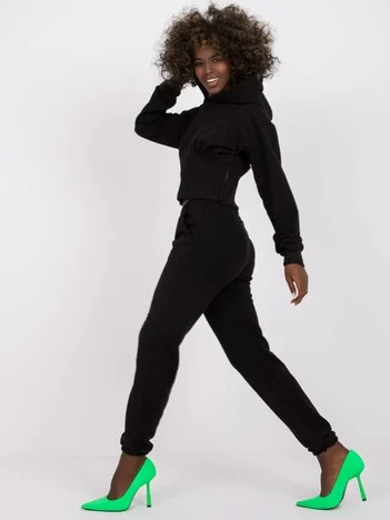 Compleu Dama Maneca lunga, Mansete elastice, ex moda, Negru