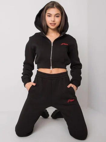 Compleu Dama Maneca lunga, Decolteu cu gluga, FAME, Negru