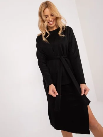Compleu Dama Sub genunchi, Decolteu rotund, LAKERTA, Negru Eleganta Office
