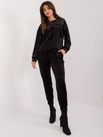 Compleu Dama Maneca lunga, Mansete elastice, ITALY MODA, Negru Casual