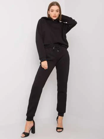 Compleu Dama Maneca lunga, Mansete elastice, ex moda, Negru Casual