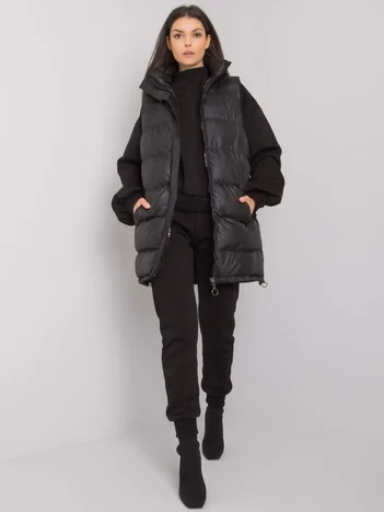 Compleu Dama Maneca lunga, Decolteu guler tunica, ex moda, Negru