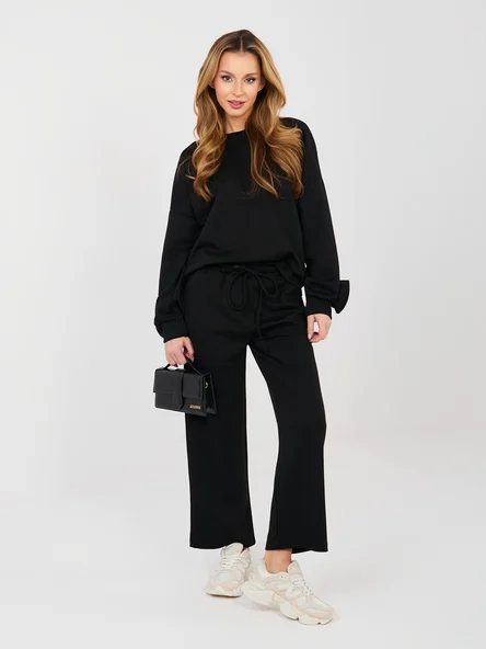 Compleu Dama Maneca lunga, Dreapta, ITALY MODA, Negru Casual