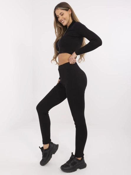 Compleu Dama Maneca lunga, Dungi, RUE PARIS, Negru Casual