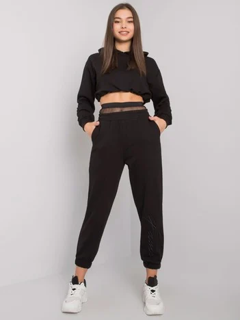 Compleu Dama Maneca lunga, Decolteu cu gluga, FAME, Negru