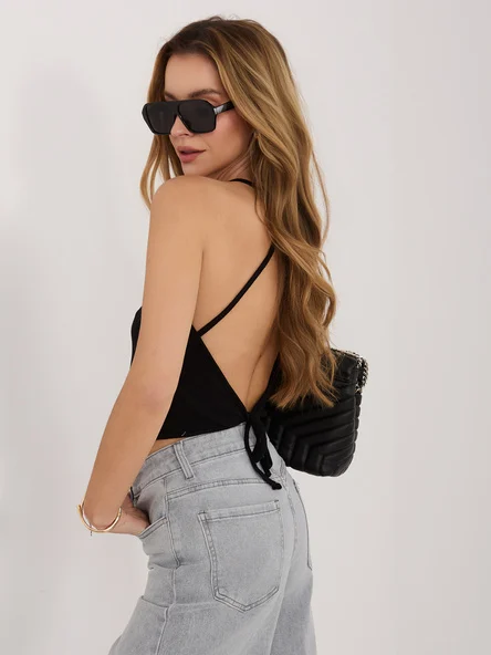 Top Dama Mini, Dungi, Sublevel, Negru Casual