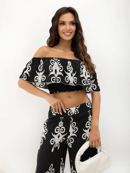 Compleu Dama Fara maneci, Boho, ITALY MODA, Negru