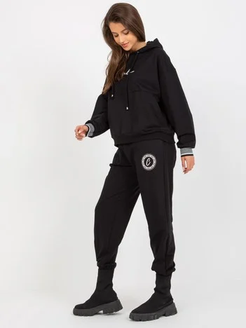 Compleu Dama Maneca lunga, Mansete elastice, RELEVANCE, Negru Casual