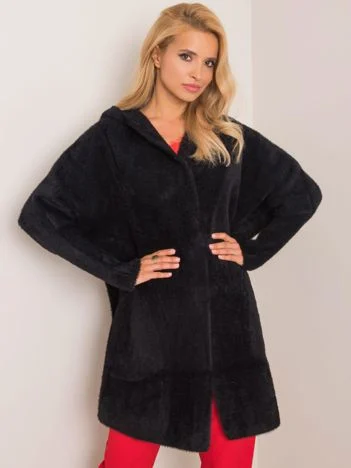 Palton Dama Maneca lunga, Oversize, Fashion Hunters, Negru de Vara