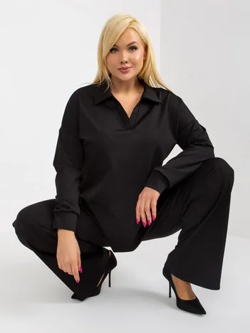 Compleu Dama Maneca lunga, Dungi, LAKERTA, Negru Eleganta Office