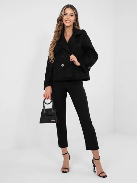 Jacheta Dama Mini, Guler inalt, Maya, Negru de Vara