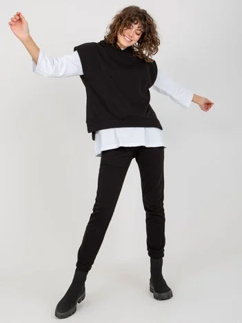 Compleu Dama Mini, Mansete elastice, ex moda, Negru Casual