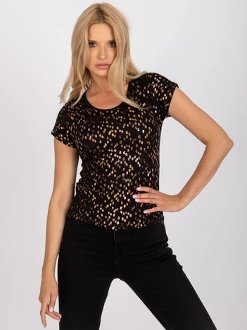 Tricou Dama Mini, Imprimat, BERRAK, Auriu Casual