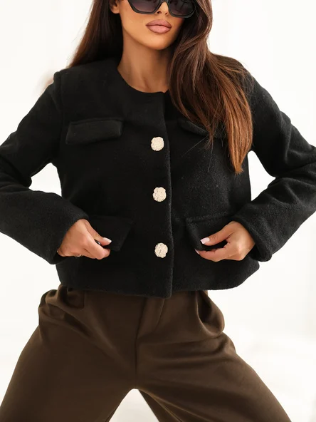 Jacheta Dama Mini, Elegant, RUE PARIS, Negru Eleganta Office