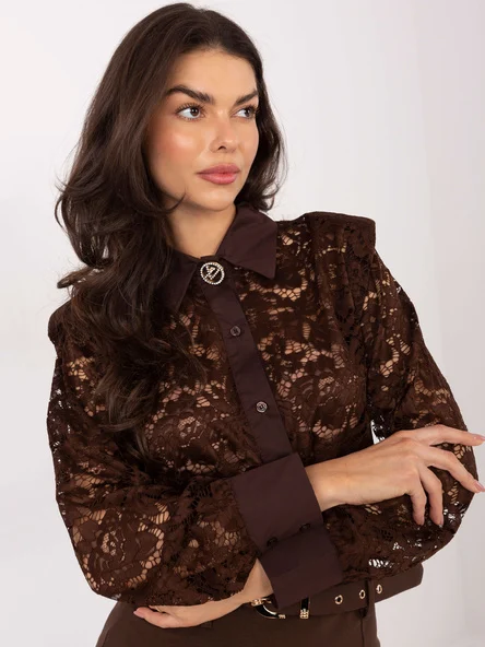 Camasa Dama Maneca lunga, Dantela, ITALY MODA, Maro Eleganta Office