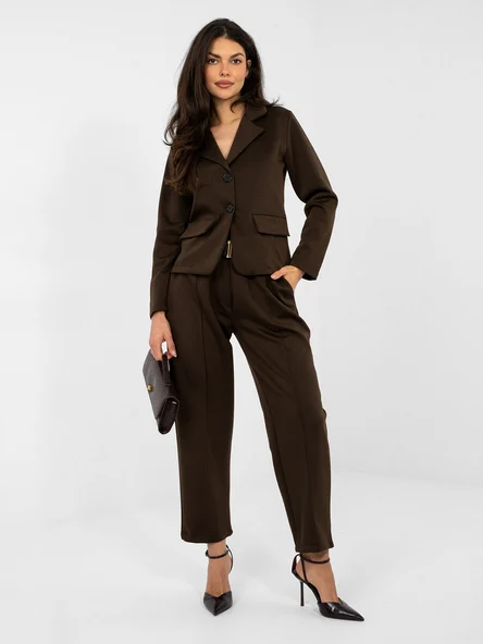 Pantaloni Dama Elegant, Guler inalt, ITALY MODA, Maro Eleganta Office