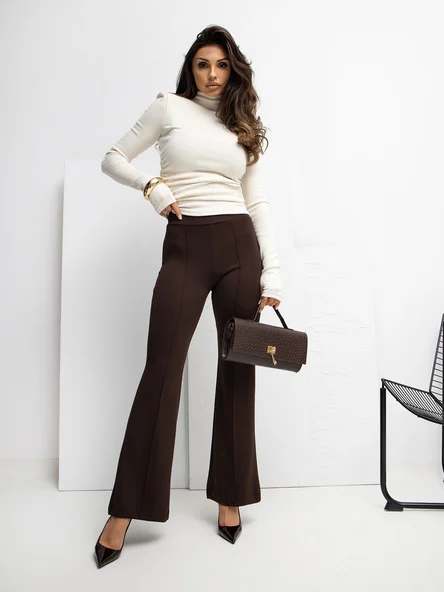 Pantaloni Trening Dama Lejera, Guler inalt, RUE PARIS, Maro Eleganta Office
