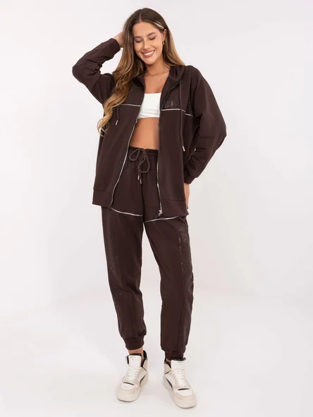 Compleu Dama Maneca lunga, Mansete elastice, RELEVANCE, Maro Casual