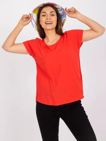 Bluza Dama Mini, Decolteu rotund, Sublevel, Rosu Eleganta Office Marimi Mari