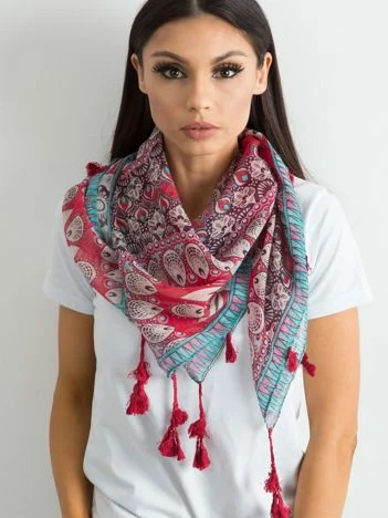 Bandana Dama Imprimat, Viscoza, Fashion Hunters, Rosu