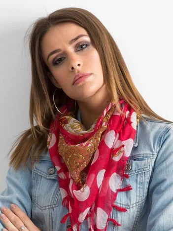 Bandana Dama Floral, Viscoza, Fashion Hunters, Rosu