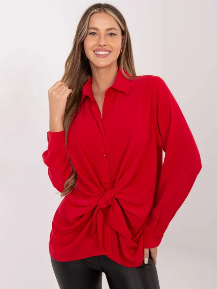 Camasa Dama Maneca lunga, Elegant, RED LINE, Rosu Eleganta Office