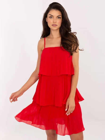 Rochie Dama Deasupra genunchiului, Croiala dreapta, Och Bella, Rosu de Sarbatori