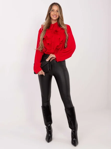 Camasa Dama Maneca lunga, Elegant, RED LINE, Rosu Eleganta Office