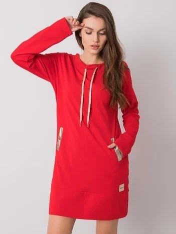 Rochie Dama Mini, Decolteu rotund, RELEVANCE, Rosu Eleganta Office