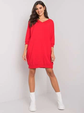 Rochie Dama Mini, Rochie dreapta, BASIC FEEL GOOD, Rosu Eleganta Office