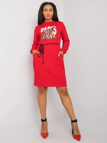 Rochie Dama Mini, Imprimat, LAKERTA, Rosu Casual