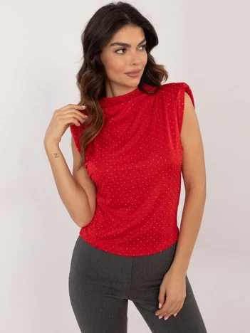 Bluza Dama Fara maneci, Elegant, ITALY MODA, Rosu de Petrecere