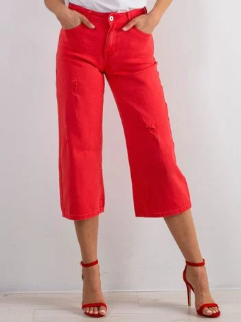 Blugi Dama 7/8, Larga, Hello Miss, Rosu Casual