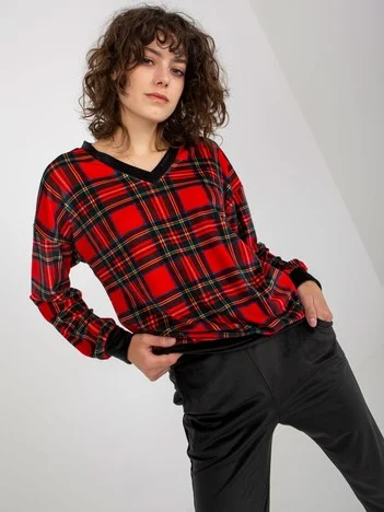 Compleu Dama Maneca lunga, Carouri, RUE PARIS, Rosu Casual
