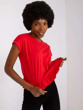 Tricou Dama Decolteu rotund, Bumbac, Mayflies, Rosu Marimi Mari