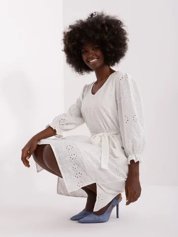 Rochie Dama Maneca 3/4, Oversize, LAKERTA, Ecru de Petrecere