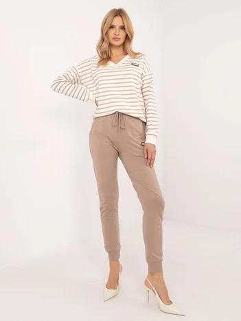 Compleu Dama Maneca lunga, Dungi, RELEVANCE, Bej Casual