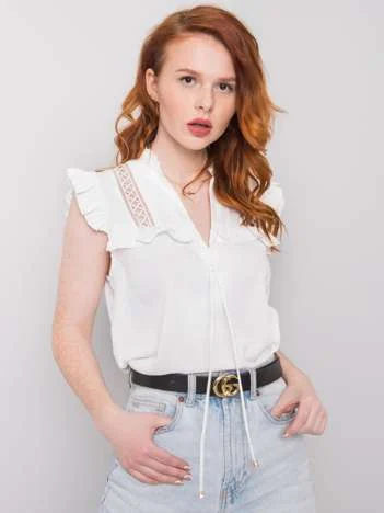 Bluza Dama Fara maneci, Elegant, Och Bella, Ecru Eleganta Office