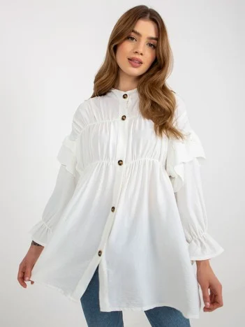 Camasa Dama Maneca lunga, Boho, Och Bella, Ecru Eleganta Office