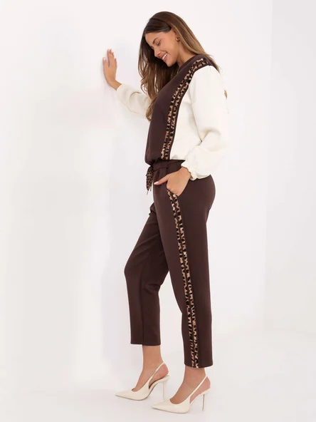 Compleu Dama Maneca lunga, Animal print, ITALY MODA, Maro Casual
