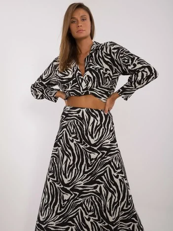 Compleu Dama Midi, Animal print, ITALY MODA, Ecru Casual
