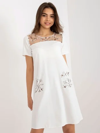 Rochie Dama Mini, Rochie dreapta, LAKERTA, Ecru de Sarbatori