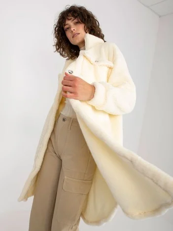 Camasa Dama Lunga, Guler inalt, RUE PARIS, Ecru Casual