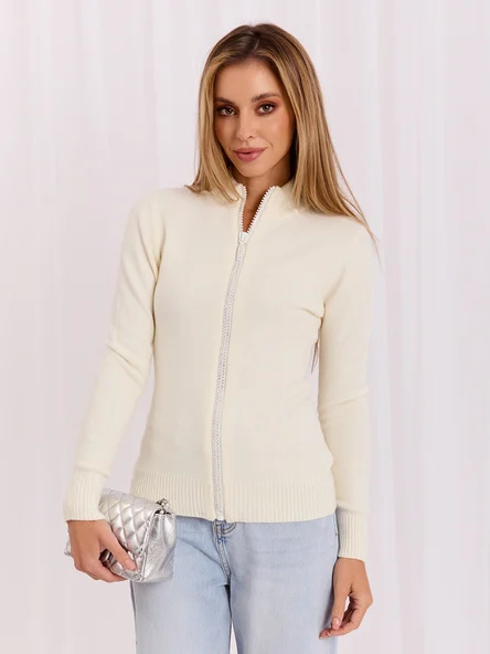 Pulover Dama Maneca lunga, Elegant, ITALY MODA, Ecru Eleganta Office